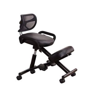 LLNN Deck Chair Ergonomic Office Kneeling Chair Kneeling Chair with Back and Armrests Support Suitable for Office and Home Use