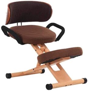 ZSHYP Kneeling Chair Ergonomic with Back Support, Knee Stool Cushions Office Chairs Foldable Posture Correcting for Bad Backs,Brown