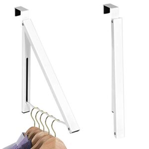 HOLDN’ STORAGE Over Door Hanger – Single Hook Retractable Collapsible Folding Over The Door Rack Organizer for Clothes & Towels Ideal for Bathrooms, Dorm Rooms Etc.