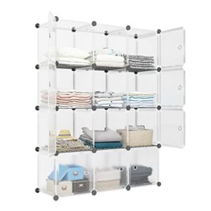 Aeitc 12 Storage Cubes- 14”x14” Cube, More Sturdy (add Wire Panel), DIY Clothes Organizer, Craft Cube Storage with Doors, Bookshelf Units, Toy Storage Cabinets