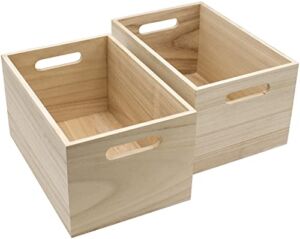 Sorbus Unfinished wood crates – Organizer bins, wooden box for Pantry organizer Storage, Closet, Arts & Crafts, Cabinet organizers, Containers for Organizing