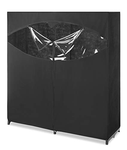Whitmor Portable Wardrobe Clothes Storage Organizer Closet with Hanging Rack – Extra Wide -Black Color – No-tool Assembly – Extra Strong and Durable – 60″L x 19.5″W x 64″ | The Storepaperoomates Retail Market - Fast Affordable Shopping