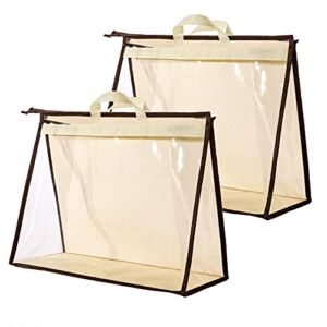 CINPIUK Clear Handbag Storage Bags Purse Organizer for Closet, Zipper Hanging Storage Bag for Handbags, XL, 2PCS