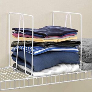 Kosiehouse Closet Wire Shelf Dividers, Sturdy Improved Wire Closets System Separator Closet Shelf Organizer Purse Storage Organizer Closet Shelves Easy Clip (Wire Shelving Depth 12inch)
