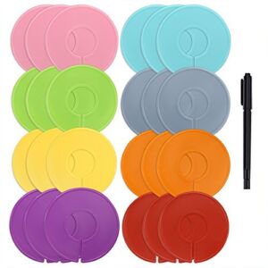 Caydo 24 Pieces 8 Colors Clothing Size Dividers Round Hangers Closet Dividers with Marker Pen