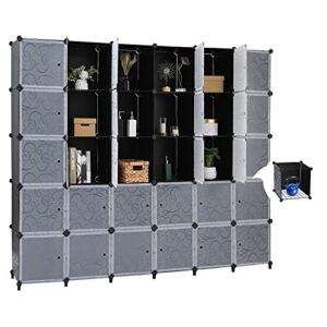 VINGLI Portable Storage Cubes-14 x14 Cube (30 Cubes)-More Stable (add Metal Panel) Cube Shelves, Modular Bookshelf Units, Clothes Cube Storage Shelves, Room Organizer for Cubby Cube