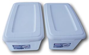 Sterilite 6 Quart Storage Bin Shoe Box – Clear and White – Pack of 2
