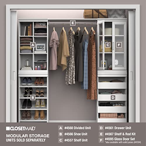 ClosetMaid Modular Storage Pair Set, 2 Glass Pane Doors, Wood Closet Organizer Shaker Style, Add On Accessory for Shelf Units, White, 34.88″ H x 21.02″ W x 1.81″ D | The Storepaperoomates Retail Market - Fast Affordable Shopping