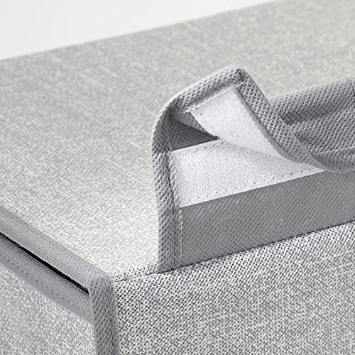 mDesign Soft Fabric Over Closet Shelving Hanging Storage Organizer with Removable Drawer for Closets in Bedrooms, Hallway, Entryway, Mudroom – Textured Print with Solid Trim – Gray | The Storepaperoomates Retail Market - Fast Affordable Shopping