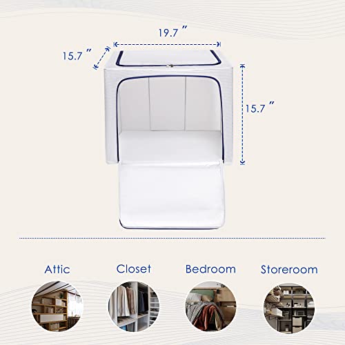 Beeloving 2Pack 80L Storage Bags Clothes Blanket Comforter Bedding Toys Storage Bin Cube Box Closet Organizer Container Home Organization Sturdy Zipper Foldable Reinforced Handles Transparent View | The Storepaperoomates Retail Market - Fast Affordable Shopping