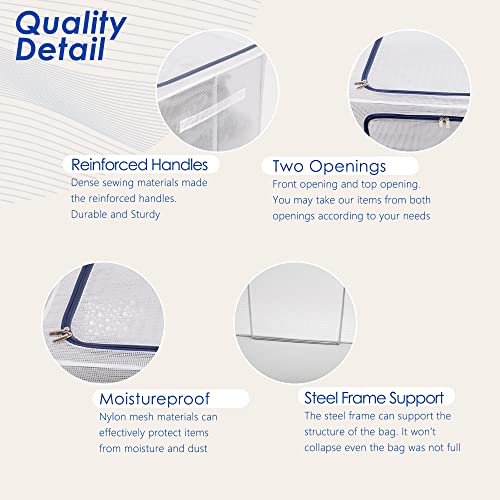 Beeloving 2Pack 80L Storage Bags Clothes Blanket Comforter Bedding Toys Storage Bin Cube Box Closet Organizer Container Home Organization Sturdy Zipper Foldable Reinforced Handles Transparent View | The Storepaperoomates Retail Market - Fast Affordable Shopping