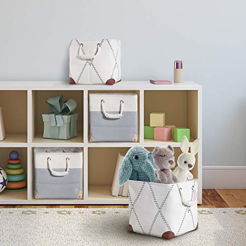 OLLVIA 12x12inch Fabric Storage Cube Organizer Bins, Large Closet Storage Bins for Shelves, Decorative Foldable Cube Storage Organizer, Canvas Closet Organizers and Storage Bins for Clothes & Toys | The Storepaperoomates Retail Market - Fast Affordable Shopping