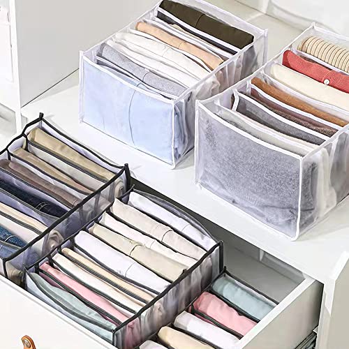 JINLU Wardrobe Clothes Organizer 7 Grids 9 Grids （2-Piece），Clothes Organizer for Folded Clothes Washable Drawer Organizers for Clothing Divided Mesh Organizing Box Uitable for Jeans + Leggings + T-shirt + Shirt（L，Gray ） | The Storepaperoomates Retail Market - Fast Affordable Shopping