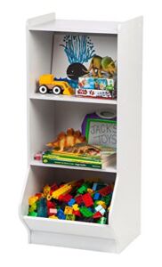 IRIS USA KSB-3WHT 3-Tier Storage Organizer Shelf with Foot Board, 3 Shelves, White