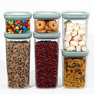 Airtight Food Storage Containers,For Kitchen Pantry Organization and Storage, Bpa-Free Thickened Clear Plastic Containers For Cereals, Coffee, Dried Fruit, Pasta, with Easy Lock Lids (6 sets)