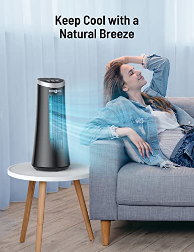 PARIS RHÔNE Small Tower Fan, 75° Oscillating Tower Fan with 2 Speeds, 12” Cooling Desk Table Fan Portable Bladeless Fan for Bedroom Home Office Desktop | The Storepaperoomates Retail Market - Fast Affordable Shopping