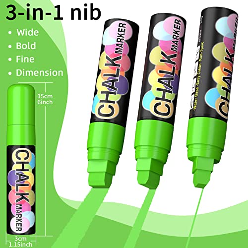 Jumbo Chalk Window Markers for Cars Glass Washable – 8 Colors Liquid Chalk Markers Pen With 15mm Wide Tips, Chalkboard Markers, Window Paint Markers for Car Decoration, Auto Glass, Poster, Business | The Storepaperoomates Retail Market - Fast Affordable Shopping