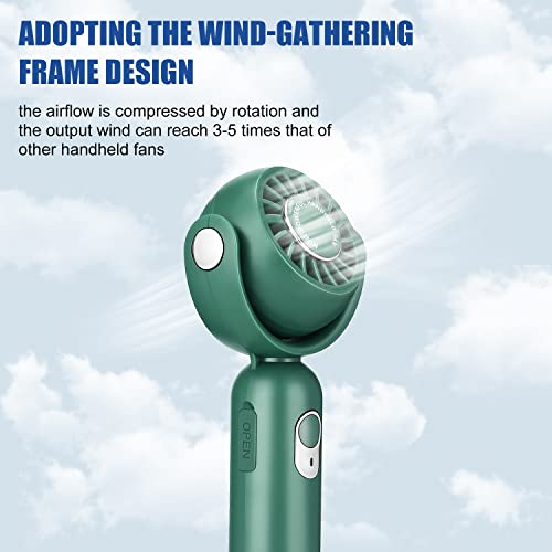 Odoland Portable Handheld Fan, Mini Personal USB Rechargeable Hand Fan with 3 Speed Small Pocket Fan Personal Desk Table Fan for Outdoor Travel Office Women Men, Green | The Storepaperoomates Retail Market - Fast Affordable Shopping