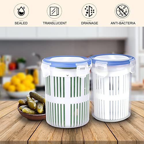 Garhelper Pickle Container Jar with Strainer,Pickle Holder Keeper Lifter,Pickles Olive LeakProof Juice Separator Sieve Food Saver Storage Container with Leak Proof Lock Lid&Clip for Keeping Food Fresh | The Storepaperoomates Retail Market - Fast Affordable Shopping