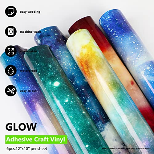 DoreenBow Glow in The Dark Vinyl Galaxy Vinyl Permanent Adhesive Craft Vinyl 12 x 10 Inch Space Pattern Vinyl for DIY Gifts Supplies | The Storepaperoomates Retail Market - Fast Affordable Shopping