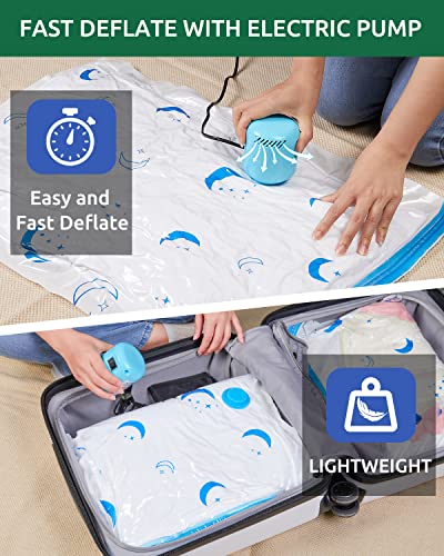 Vacuum Storage Bags with Electric Air Pump, 10 Pack (3 Jumbo, 3 Large, 4 Medium) Reusable Vacuum Sealer Compression Space Saver Bag for Clothes, Mattress, Blanket, Duvets, Pillows, Comforters, Quilt, Travel | The Storepaperoomates Retail Market - Fast Affordable Shopping