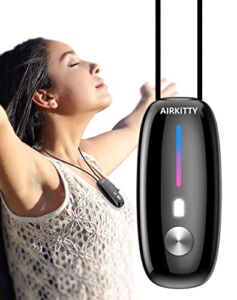 AirKitty A10 S Personal Air Purifier Necklace, Rechargeable Portable mini Air Purifier for travel, office Airplane and Home, outdoor Air Ionizer Purifier(Button Switch)