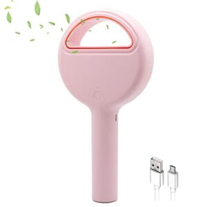 Bladeless Portable Fan | Long Lasting USB Rechargeable Battery | Durable Easy Design (Pink), 7.5 x 4 x 1.5