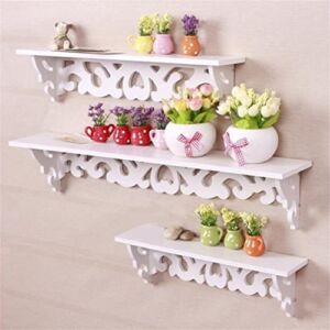 Wall Hanging Shelf White Wooden Carved Wall Shelves Display Hanging Rack Storage Stand Home Living Room Apartment Decor