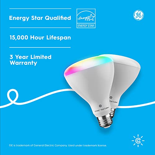 GE CYNC Smart LED Light Bulbs, Color Changing Lights, Bluetooth and Wi-Fi Lights, Compatible with Alexa and Google Home, BR30 Indoor Floodlight Bulbs (4 Pack) | The Storepaperoomates Retail Market - Fast Affordable Shopping