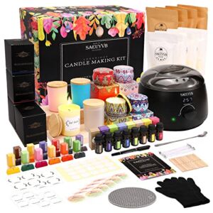 Candle Making Kit – Candle Making Kit for Adult – Candle Making Kit with Hot Plate – Full Set Candle Making Supplies – DIY Starter Soy Candle Making Kit – Perfect as Home Decorations