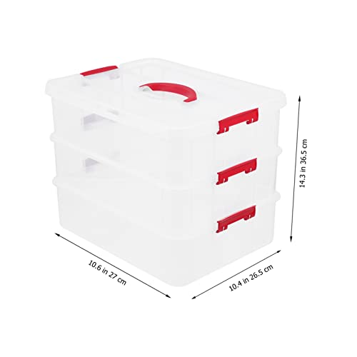 Zerodeko Desktop 3 Drawer Organizer, Portable Storage Box with Top Handle, Plastic Drawer Box Claer Cabinet Medicine Chest Waterproof Storage Container Stackable Storage Bin With Handle Latching | The Storepaperoomates Retail Market - Fast Affordable Shopping