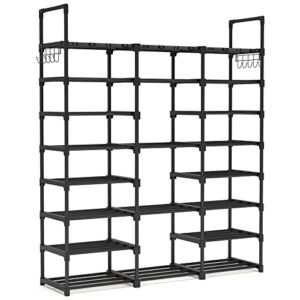 Tribesigns Large Shoe Rack Shoe Organizer 8 Tiers Shoe Rack for Closets Heavy Duty Metal Shoe Rack Large Capacity up to 50 Pairs Shoe Shelf Boots Organizers and Storage for Entryway