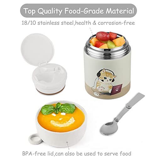 Funkrin Bento Lunch Box for Adults Kids, 16oz Thermos for Hot Food, Stackable Insulated Food Jar, Vacuum Stainless Steel Leakproof Soup Container for School Office Outdoors | The Storepaperoomates Retail Market - Fast Affordable Shopping