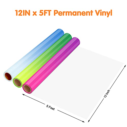 HTVRONT Color Changing Vinyl for Cricut, Permanent Vinyl Adhesive, 12″ X 5ft Cold Color Changing Vinyl Permanent Adhesive Vinyl Roll for Stickers, Decals, Cup, Water Bottles(Translucent White to Blue) | The Storepaperoomates Retail Market - Fast Affordable Shopping