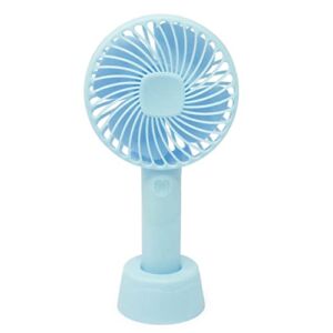 Honbay Handheld Rechargeable Fan Portable USB Fan Mini Hand Fan with Base for Home/Office/Travel – 3 Speeds, 4 Hours – Battery not Included (Blue)
