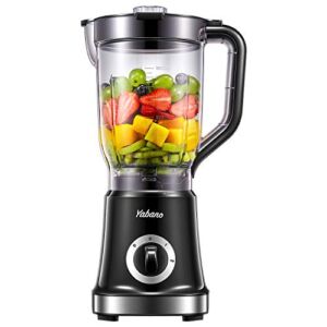 Blender, Professional Countertop Blender for Kitchen, High Speed Smoothie Blender with 4 Blade System for Shakes, Ice Crushing and Frozen Fruits, 60 oz BPA Free AS Jar, Self Cleaning by Yabano