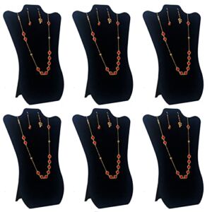 CODANT 14 Inch Tall Black Velvet Necklace & Earing Display Stands for selling, Foldable Jewelry Display Stands for Shows.(set of 6)
