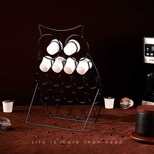 K Cup Holder, Kcup Coffee Pods Holder, Owl K cup Coffee Capsule Holder, Farmhouse Coffee Pod Holder for Home Counter Coffee Bar, Holds 20 Coffee Pods（Black） | The Storepaperoomates Retail Market - Fast Affordable Shopping
