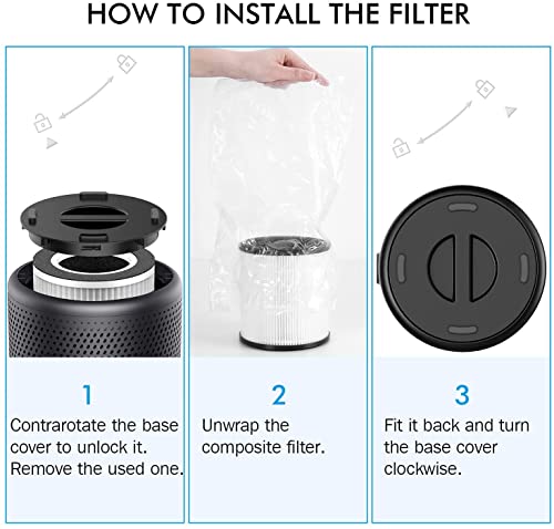 KOIOS Air Purifiers for Bedroom Home, H13 HEPA Air Filter Purifier for Pets Dust Allergies Smoke Pollen, Small Desktop Air Cleaner for Large Room Office 430ft² with Extra Filter | The Storepaperoomates Retail Market - Fast Affordable Shopping