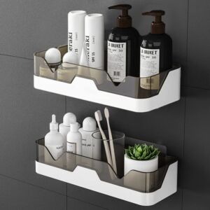 Shower Caddy Adhesive Shower Shelf for Bathroom 2 Pack: Premium Bathroom Wall Organizer – No Drilling Shower Organizer – Adhesive Kitchen Storage Rustproof Storage Rack for Bathroom