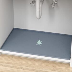 Wattne Under Sink Mat 34″ x 22″ Flexible Waterproof Silicone Mat, Liner Protector for Cabinet & Drip Tray Liner