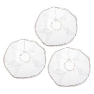 MECCANIXITY Electric Fan Dust Cover 16 Inch Lace Decor Washable Dustproof Guard Mesh Net for Protection, White Pack of 3