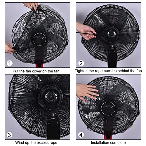 MECCANIXITY Mesh Electric Fan Dust Cover 19.7 Inch Protection Cover Washable Dustproof Finger Protector Net, Black Pack of 2 | The Storepaperoomates Retail Market - Fast Affordable Shopping