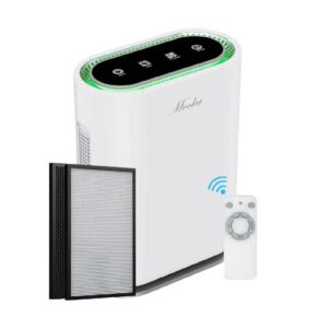 Mooka True HEPA+ Air Purifier, Large Room to 1,350 Sq Ft, Auto Mode, Air Quality Sensor, Enhanced 6-Point Purification, for Allergies and Pets, Rid of Dander, Dust, Smoke, Odor, Extra Filter Bundle