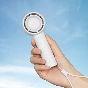 JISULIFE Mini Handheld Fan, Unique Design Portable Fan, Personal Hand Fan USB Rechargeable with Powerful Trubo Wind ,4500mAh Battery Operated Small Pocket Fan for Eyelash/Makeup/Kids/Cooling-White