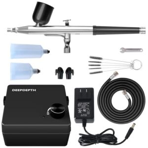 35PSI Airbrush Kit with Compressor, Multi-Function Dual-Action Air Brush Machine Set, Portable Air Brushes for Painting Tattoo, Cake, Manicure, Spray Model, Craft, and More