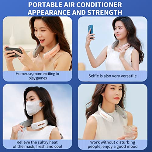CICINOESI Neck fan rechargeable 4000mAh Bladeless 4 Turbo Fan lazy fan mini fan portable 9oz ultra light bladeless neck fan no hair clip 3 speeds portable Hand Free Strong neck fan Quiet Gifts (White) | The Storepaperoomates Retail Market - Fast Affordable Shopping
