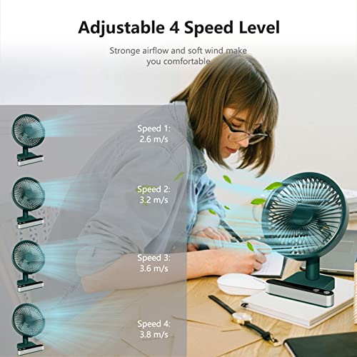 Oscillating Table Fan, Quiet Operation USB Fan Rechargeable Battery Operated Small Air Circulator Fan with 4 Wind Speed Strong Airflow, LED Display Personal Fan for Home, Office, Camping, Travel | The Storepaperoomates Retail Market - Fast Affordable Shopping
