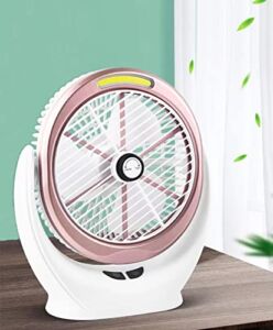 Small Desk Fan, 3 Speeds Quiet Portable USB Rechargeable Fan, 180° Rotable Personal Mini Fan with Night Light for Home Office Bedroom Table and Desktop
