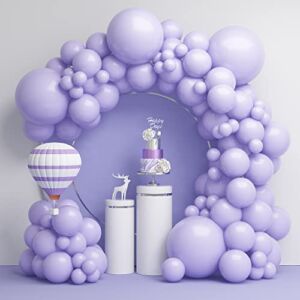 Pastel Purple Balloons Garland Kit 92pcs 5/10/12/18inch Light Purple Baby Latex Balloon Party Lilac Balloons for Birthday Party Decorations Balloon Arch Bridal Baby Shower Wedding